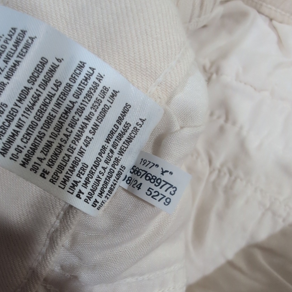 American Eagle Cream Wide Leg High Rise Stretch Pants Womens 16 Regular 5279 - Picture 6 of 9